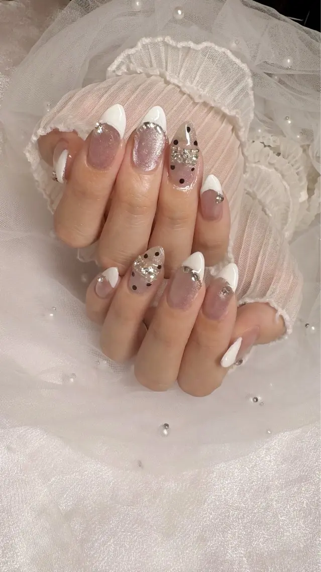 ネイル ドット フレンチネイル ハンドネイル Nail Salon macherieのネイルデザイン
