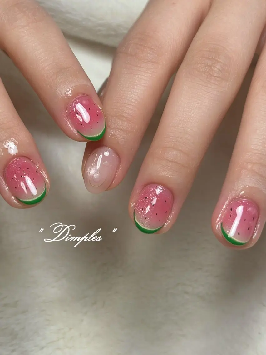 ネイル ワンホンネイル ハンドネイル dimples yuki🎀 ꒷꒦♡のネイルデザイン