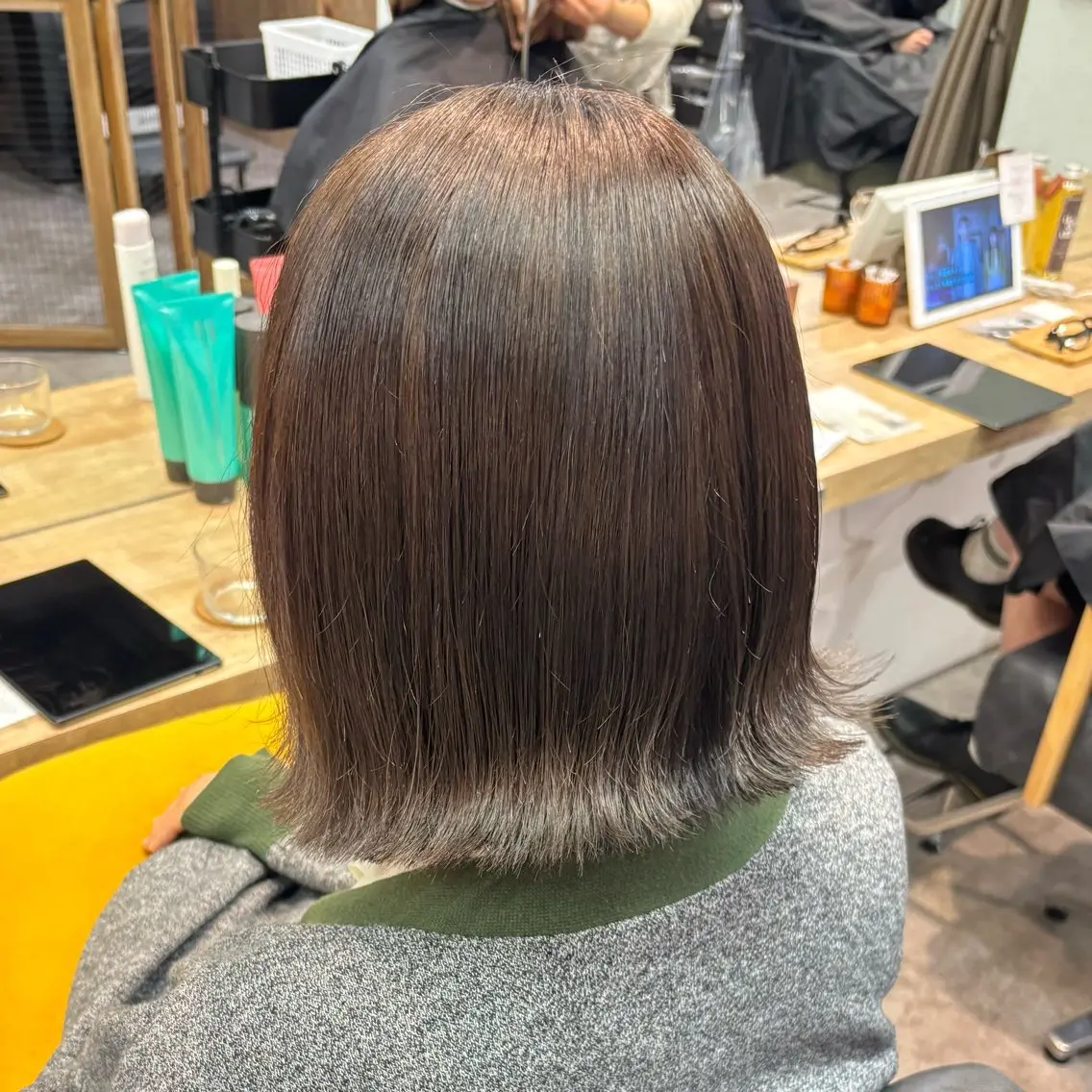 カラー オリーブカラー ヘアカラー トリートメント 銀座：似合わせカラー オリーブ🫒アレンジのヘアスタイル