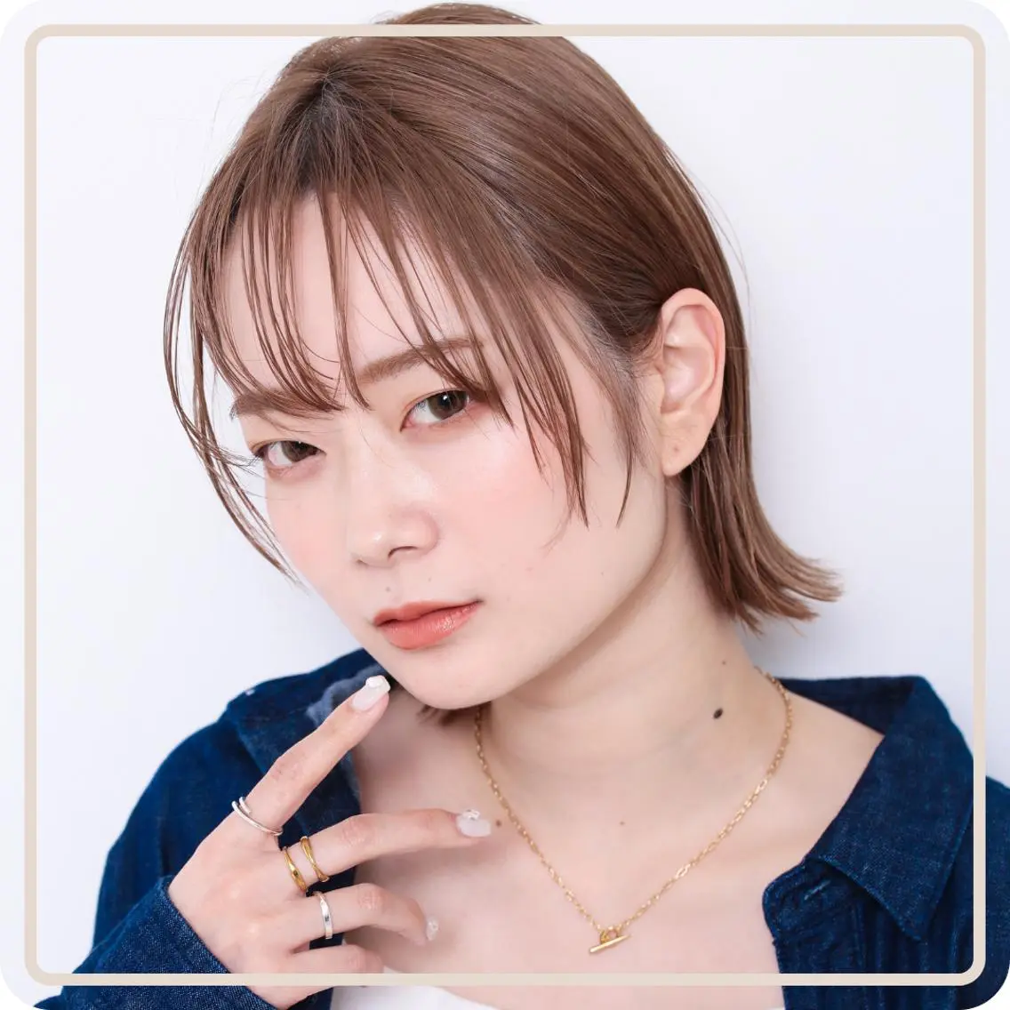 ミディアム 岡本 琉聖のヘアスタイル