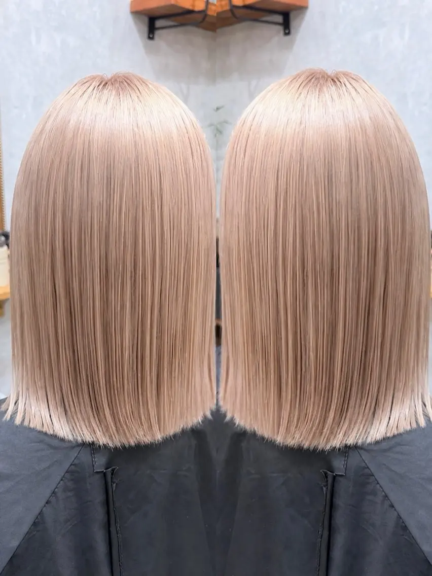 セミロング カラー ブリーチ ヘアカラー C'LD Hair トモヤのヘアスタイル