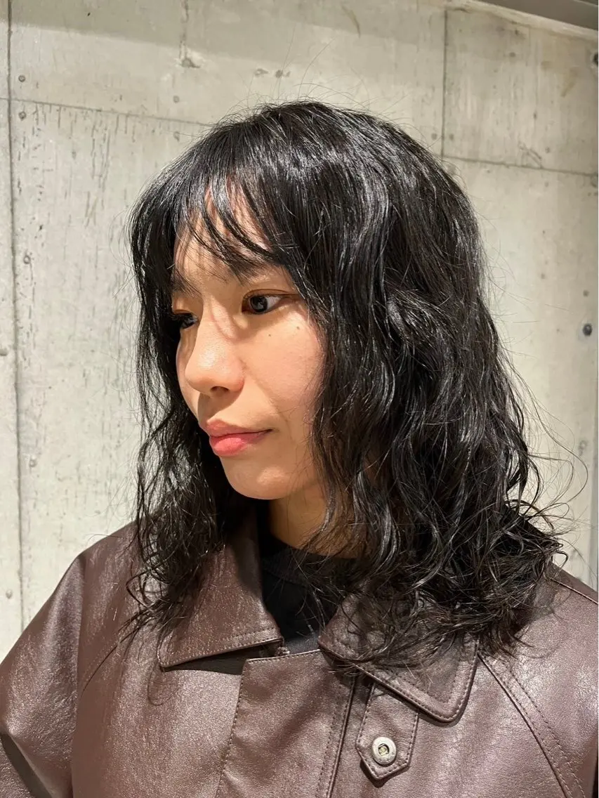 ミディアム パーマ 🤡暖色レイヤー 🤡みさきのヘアスタイル