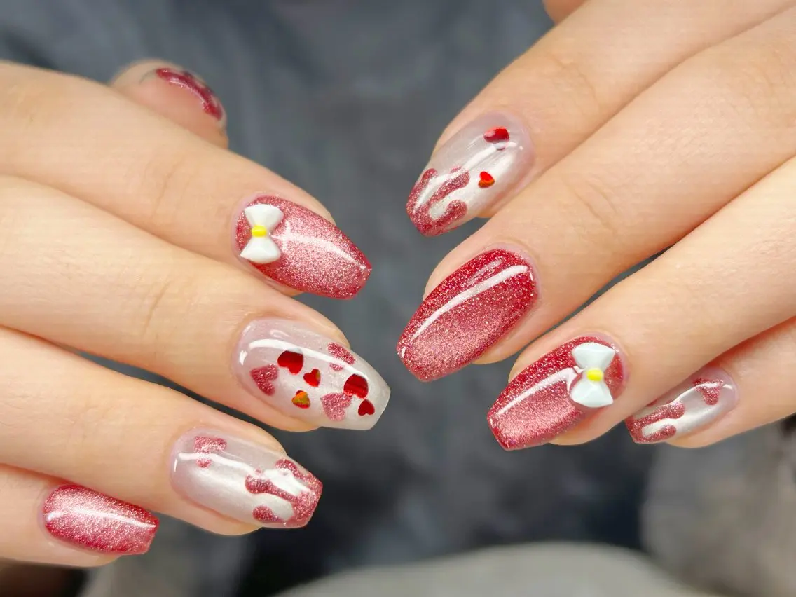 ネイル アートネイル チークネイル 成人式 入学式 長さ出し ハンドネイル Lino Nailのネイルデザイン