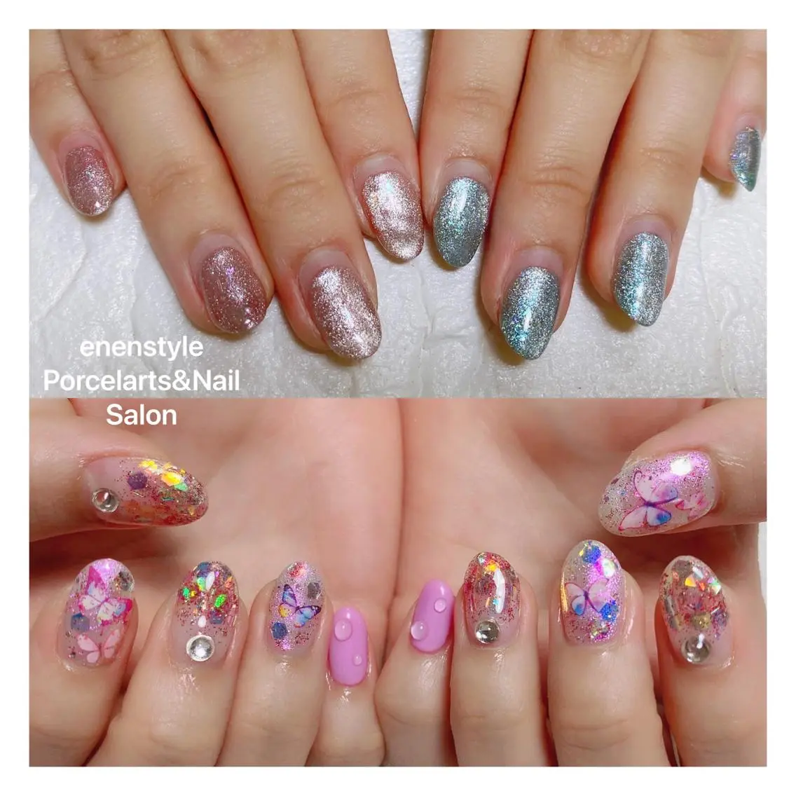 ミディアム ネイル ハンドネイル 🐾enen style 🐾のネイルデザイン