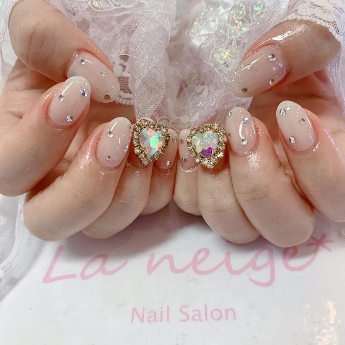 ネイル ハート La neige* yuki 🐩🌙のネイルデザイン