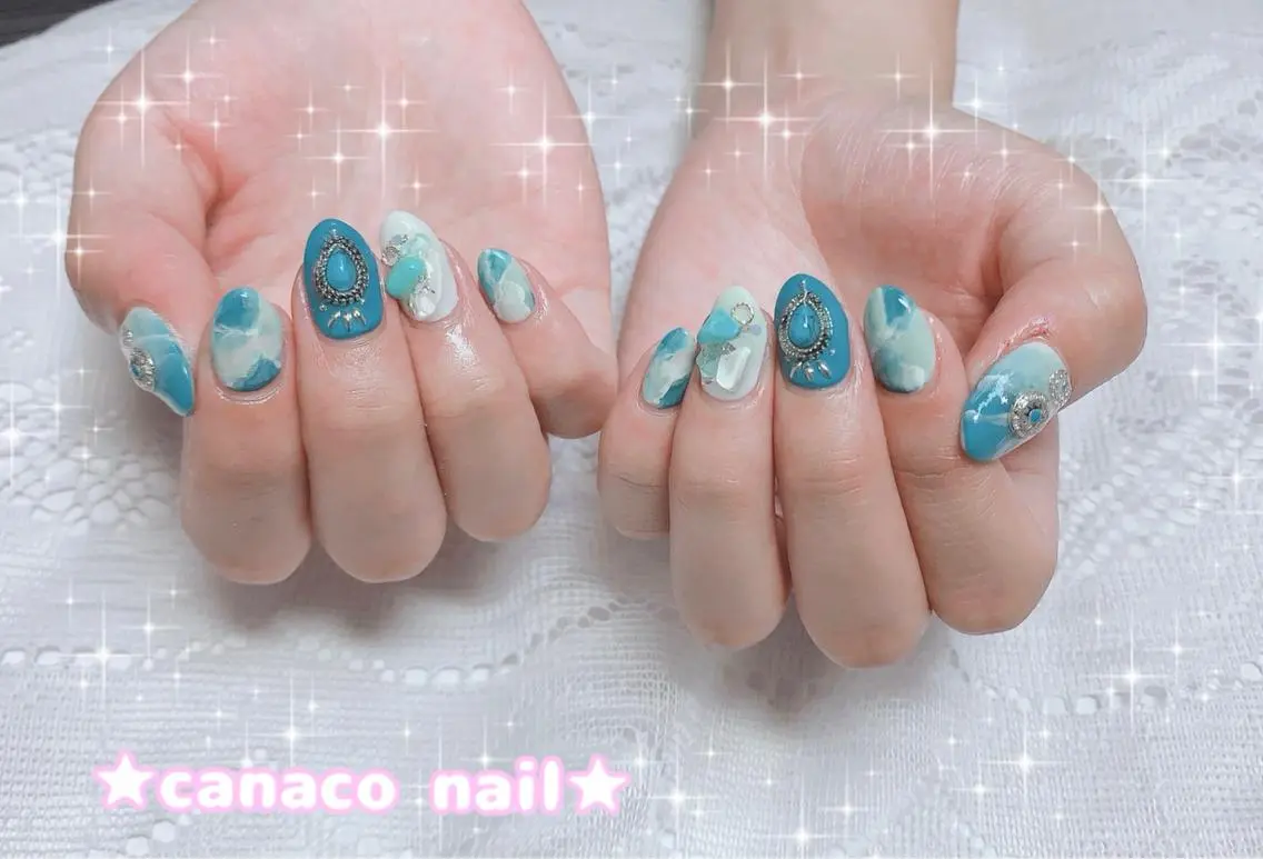 ネイル アートネイル ジェルネイル パラジェル ストーンネイル ブライダルネイル ハンドネイル ハンドケア ベテランネイル cnc nailのネイルデザイン