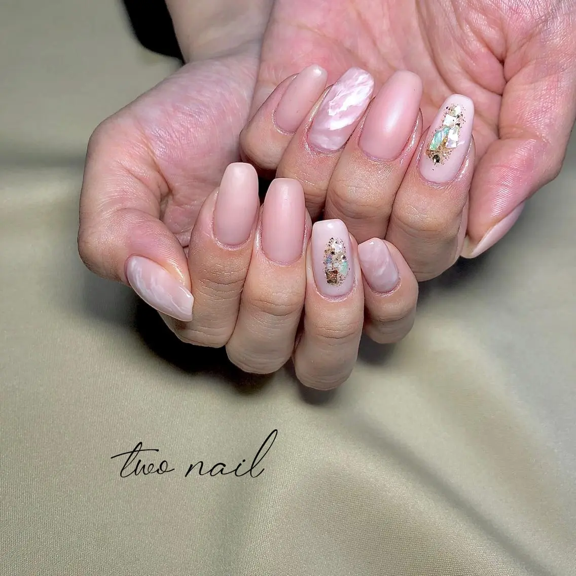 ネイル アートネイル フットネイル ハート ニュアンスネイル ホワイト two nailのネイルデザイン