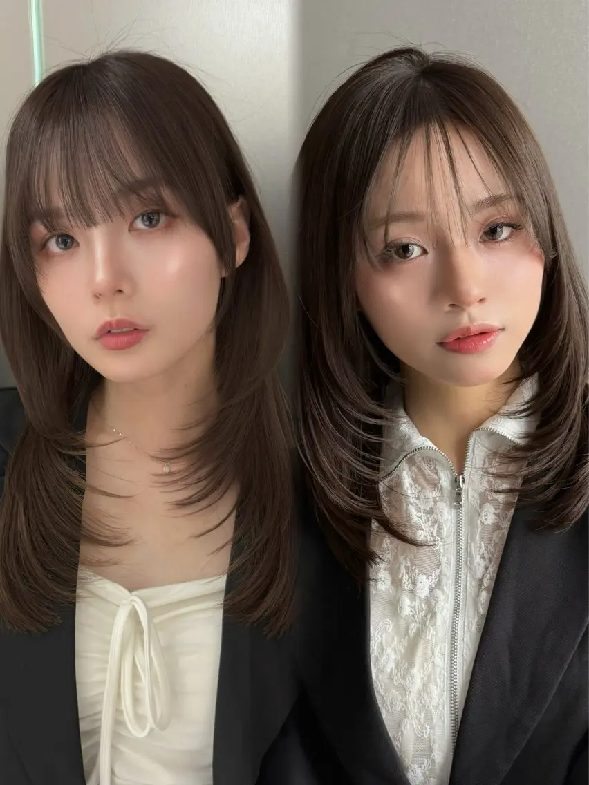 ミディアム 似合わせレイヤー🌟 巻ける縮毛矯正みつきのヘアスタイル