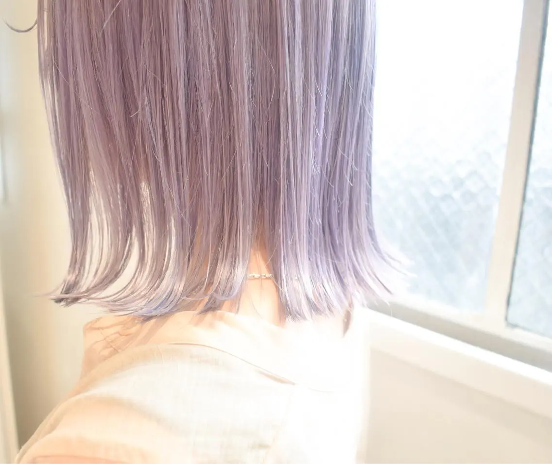 ミディアム カラー パープルカラー ヘアカラー てんま さやかのヘアスタイル