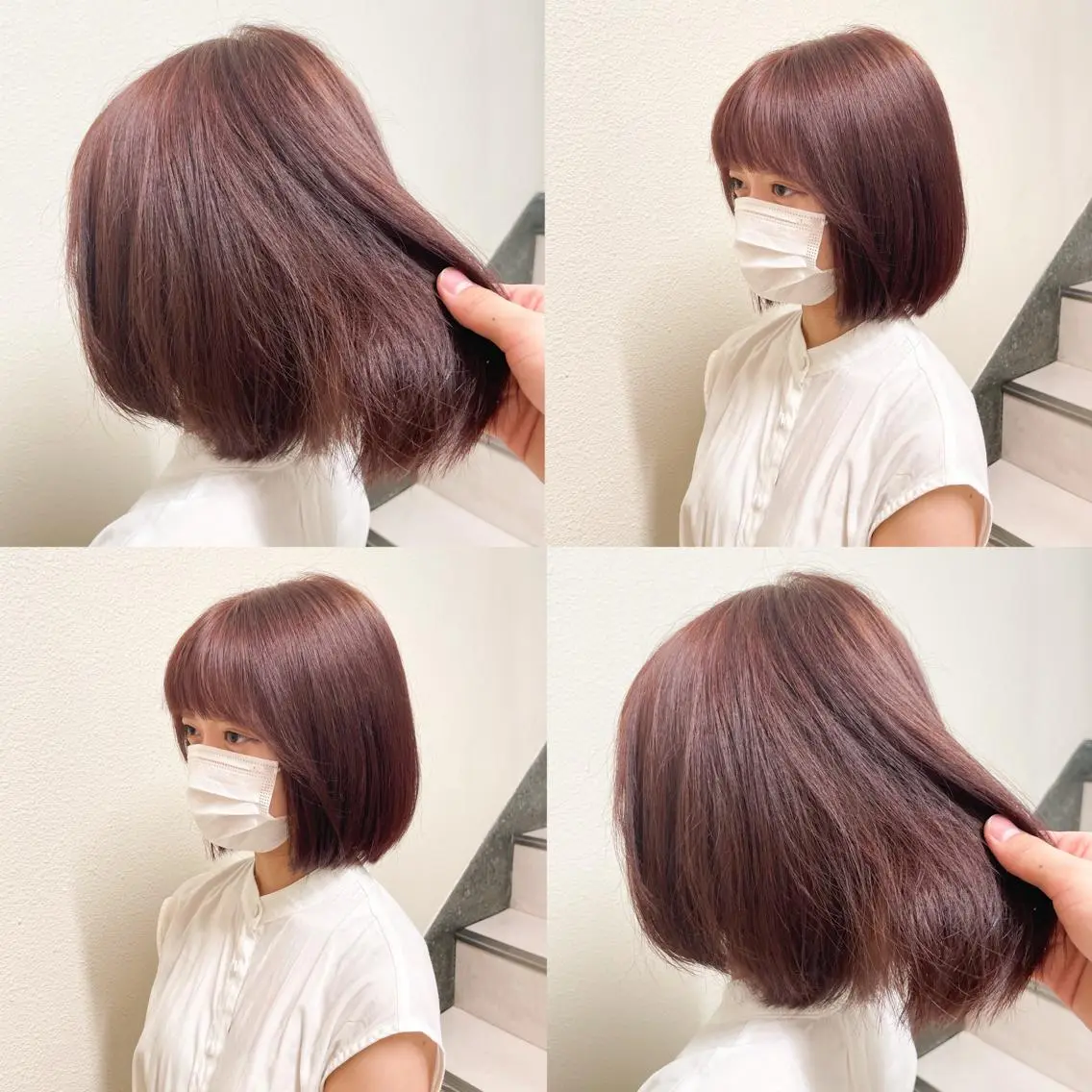ショート カラー ヘアアレンジ ブリーチ ブラウンカラー ブリーチなしカラー ピンクカラー ピンクブラウン 新宿/顔周りカット/ レイヤー/がっきーのヘアスタイル
