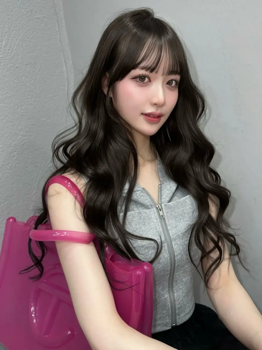 ロング カット 𝑴𝑶𝑲𝑨渋谷 トレンド韓国ヘア🩷のヘアスタイル