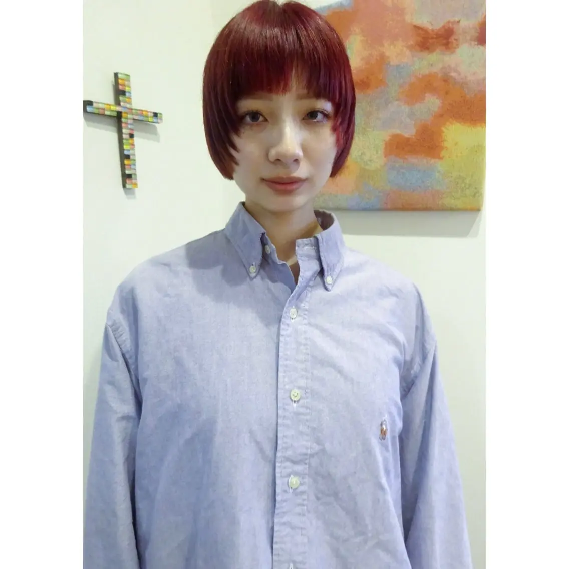 ショート ボブ 顔まわりレイヤー 顔周りカット レイヤーカット カット ヘアカラー 【NIU】 wakakoのヘアスタイル
