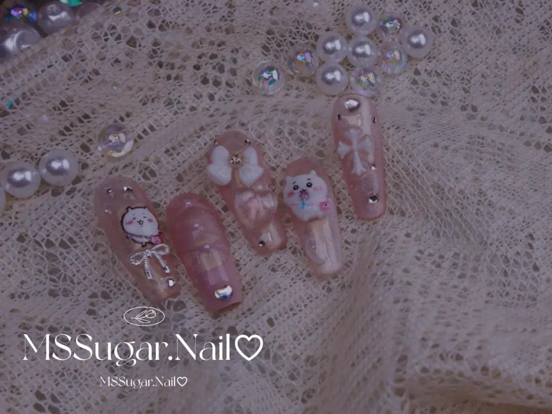ネイル ハロウィン ロングネイル マグネットネイル スカルプネイル ネイルチップ MSSugar Nailのネイルデザイン