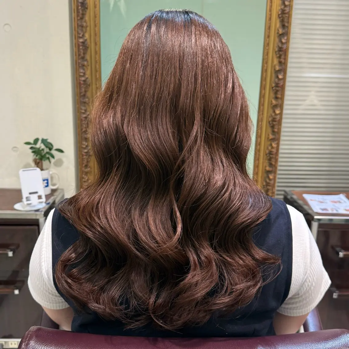 ロング パーマ 韓国風ヘア ロング デジタルパーマ パーマ 韓国風パーマ🌿コテ 巻き風パーマ/るいのヘアスタイル