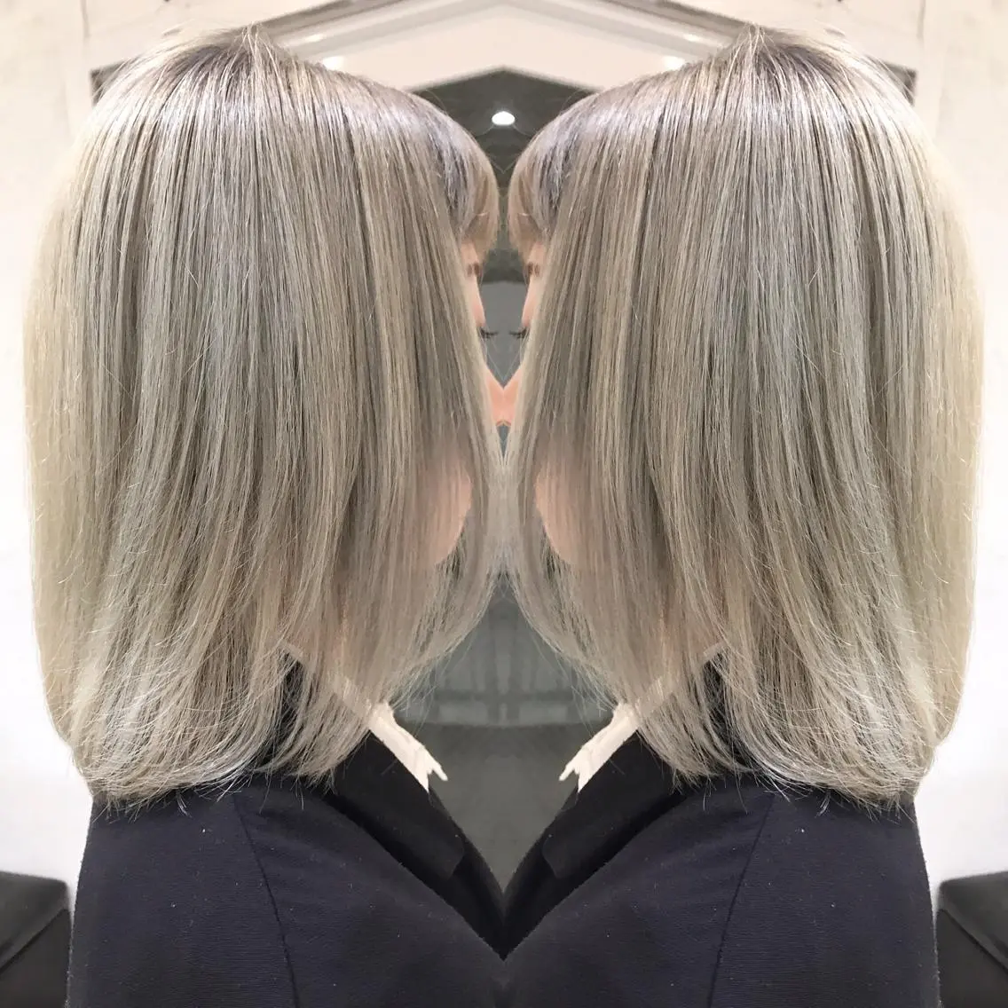 ミディアム カラー ヘアアレンジ ヘアカラー トリートメント 縮毛矯正 髪質改善寺坂雄飛💐のヘアスタイル