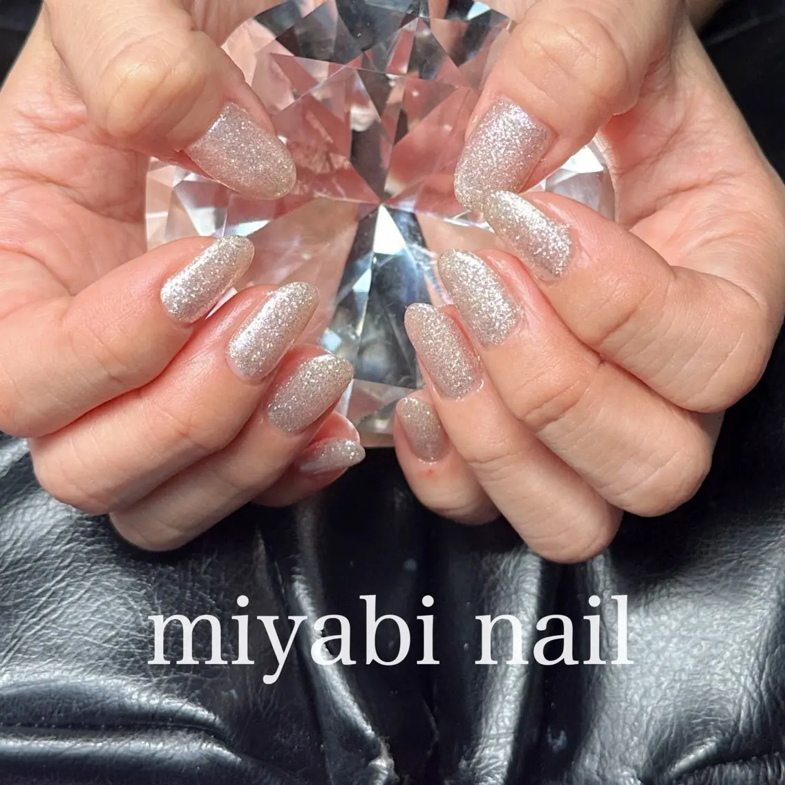 ネイル ジェルネイル ラメ(グリッター) 持ち込み ワンカラーネイル シンプルネイル ハンドネイル miyabi nail 桂川駅近くのネイルデザイン