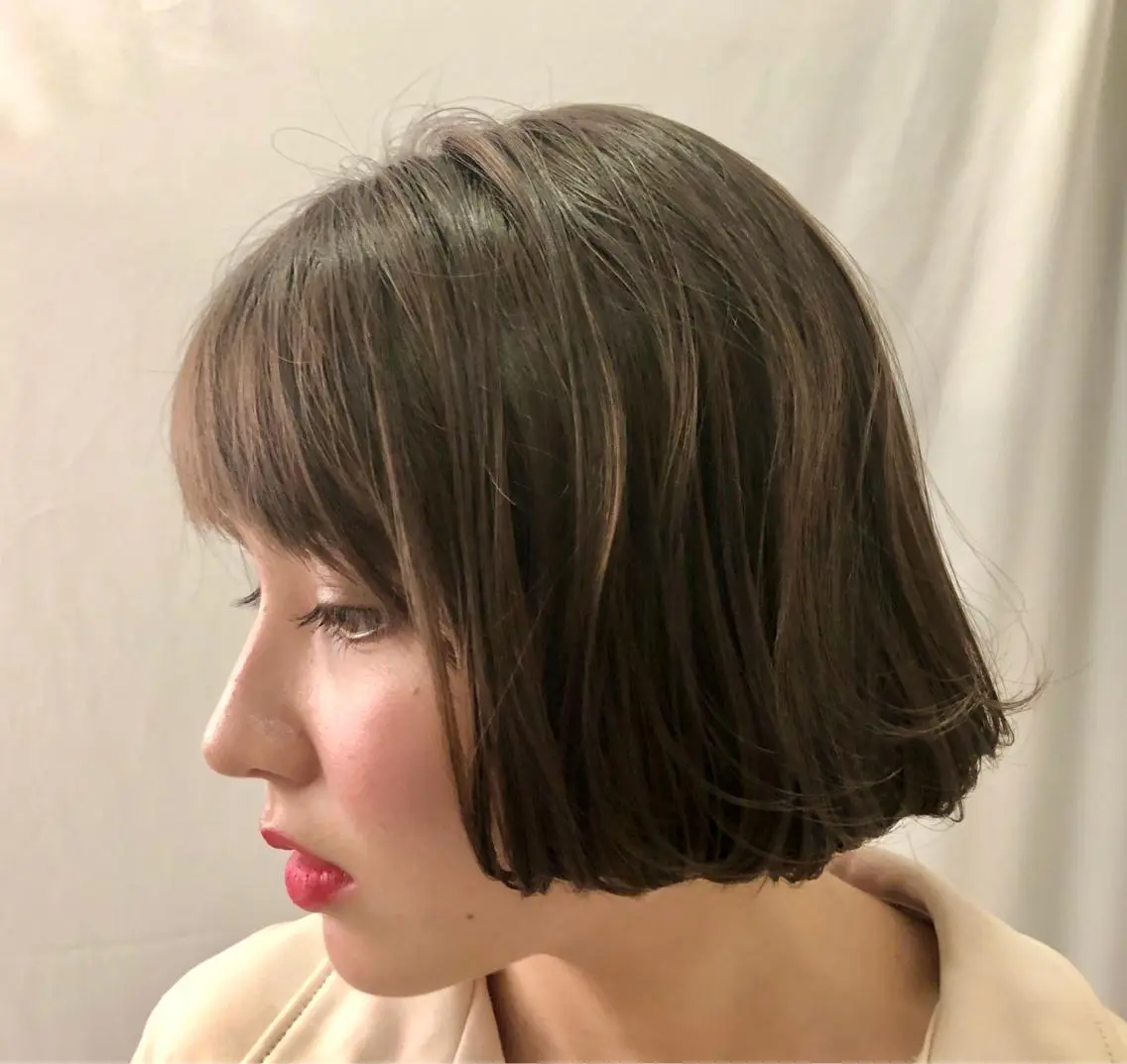 ショート カラー パーマ 透明感カラー* レイヤー/清水大地のヘアスタイル