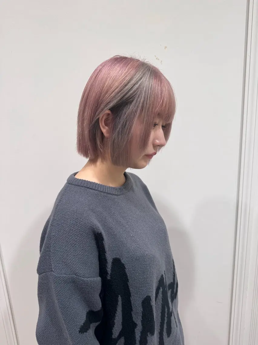 ショート ヘアカラー MEGU/layer cut/透明感カラーのヘアスタイル