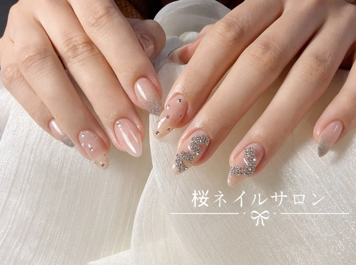 ネイル アートネイル フットネイル フレンチネイル ジェルネイル ニュアンスネイル ハンドネイル 桜 ネイルのネイルデザイン