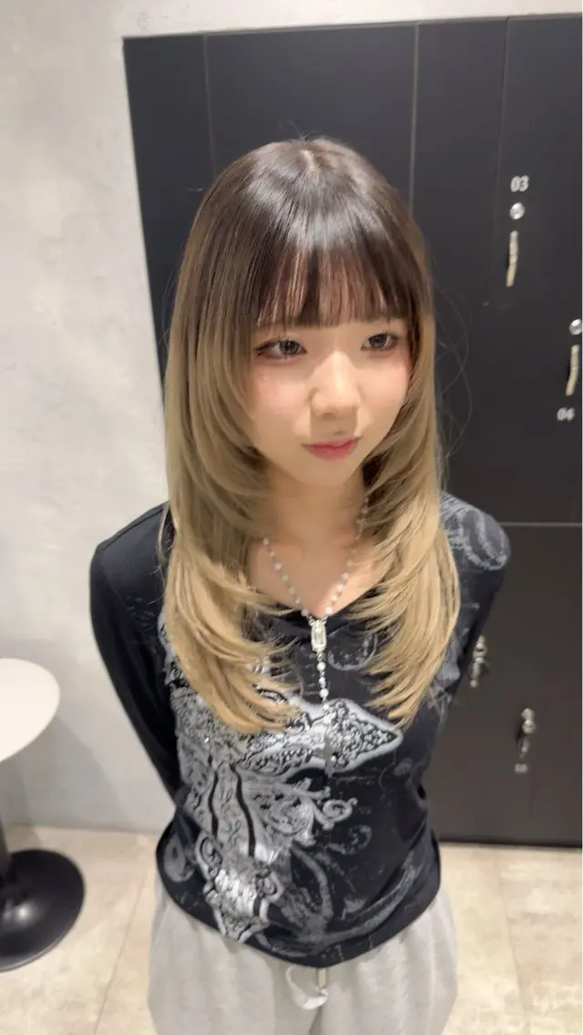 【SNS用の撮影有り】⚠️カットのイメージ写真添付・当日予約不可⚠️韓国風レイヤーカット＋カラーの写真