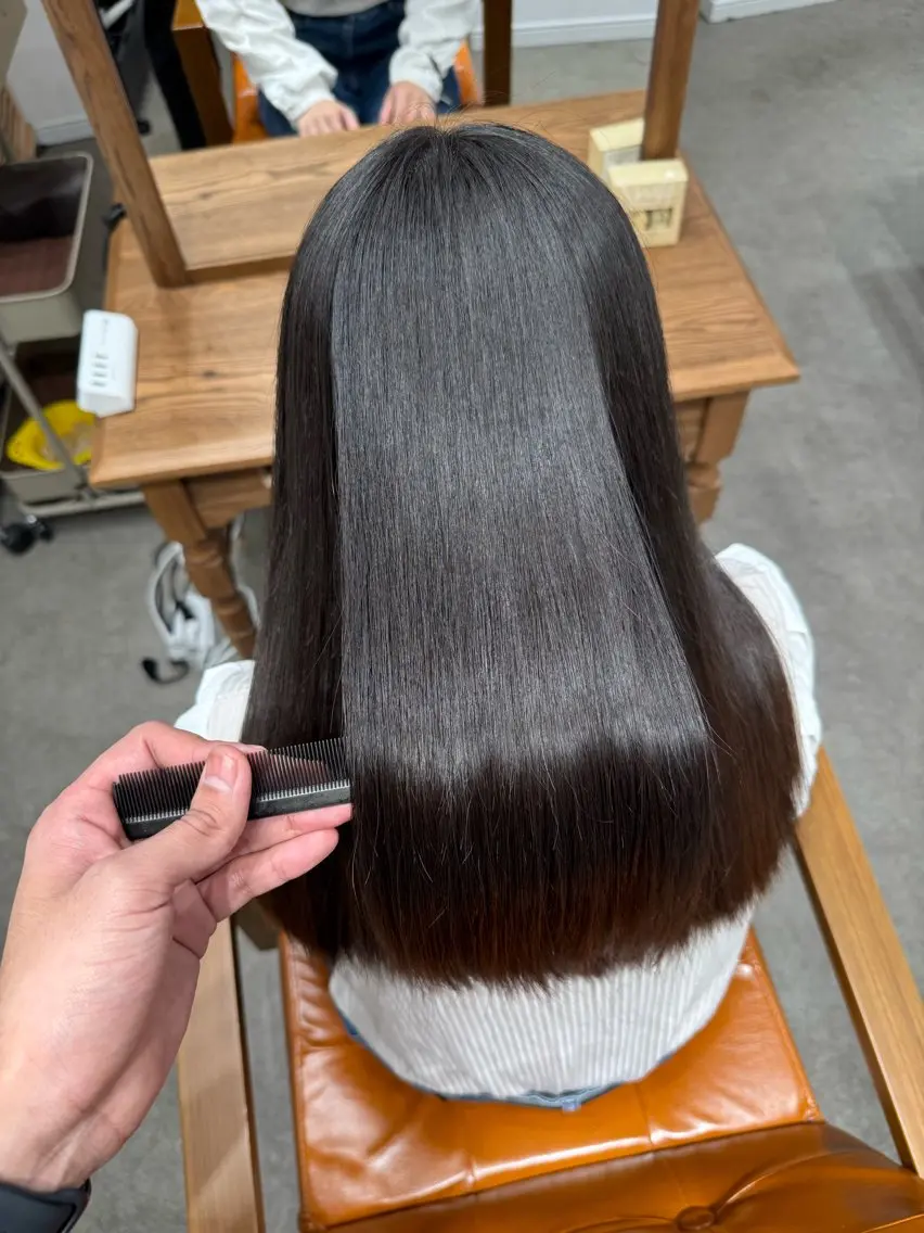 ロング 縮毛矯正 トリートメント 髪質改善縮毛✨ 泉谷彪芽のヘアスタイル