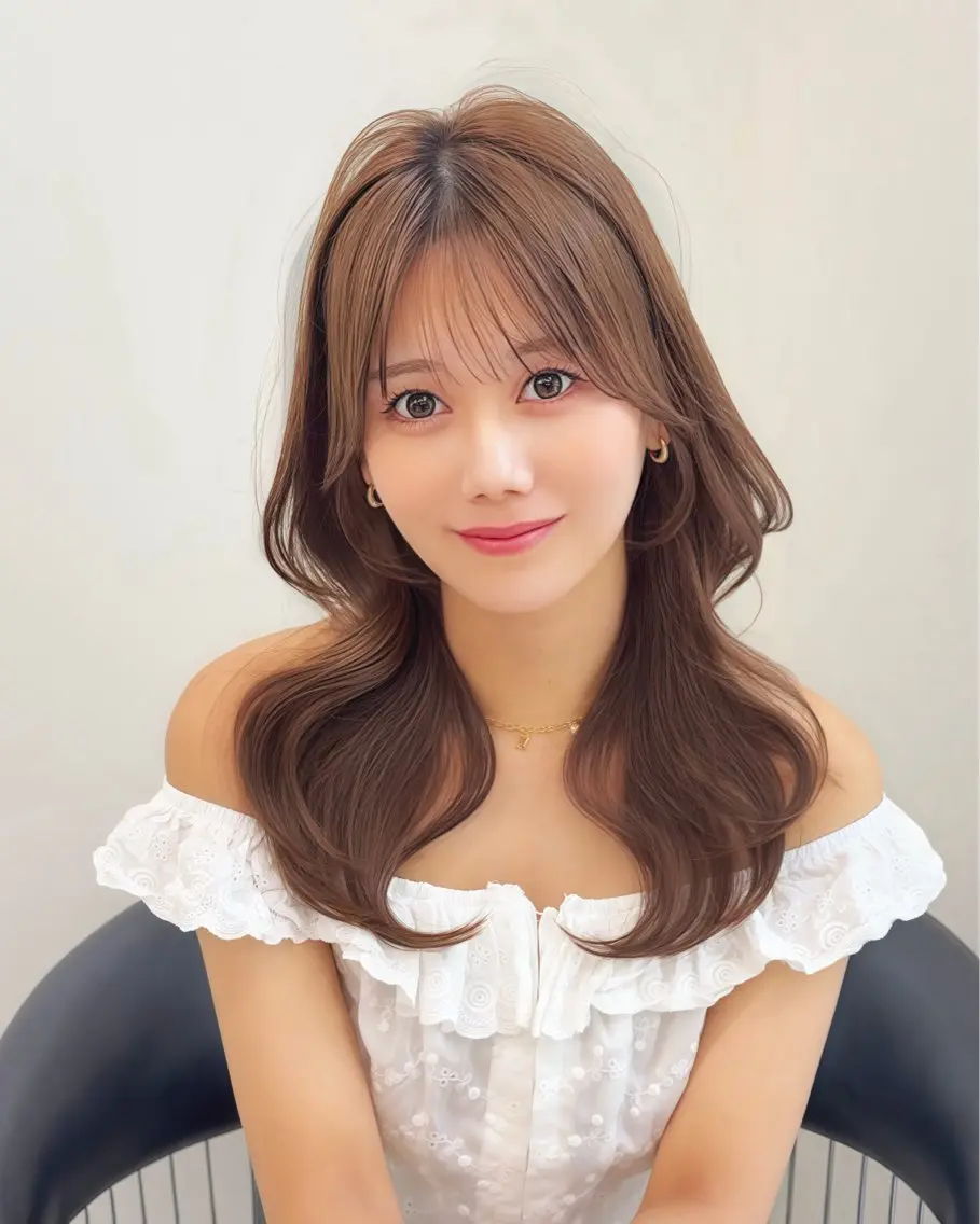 セミロング 韓国風ヘア ♦ブリーチなしカラー ×レイヤー♦中島良太のヘアスタイル