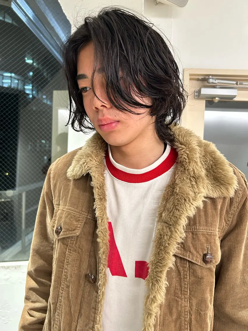 ミディアム カット パーマ ケアパーマ/ケアブリ ーチdaisukeのヘアスタイル