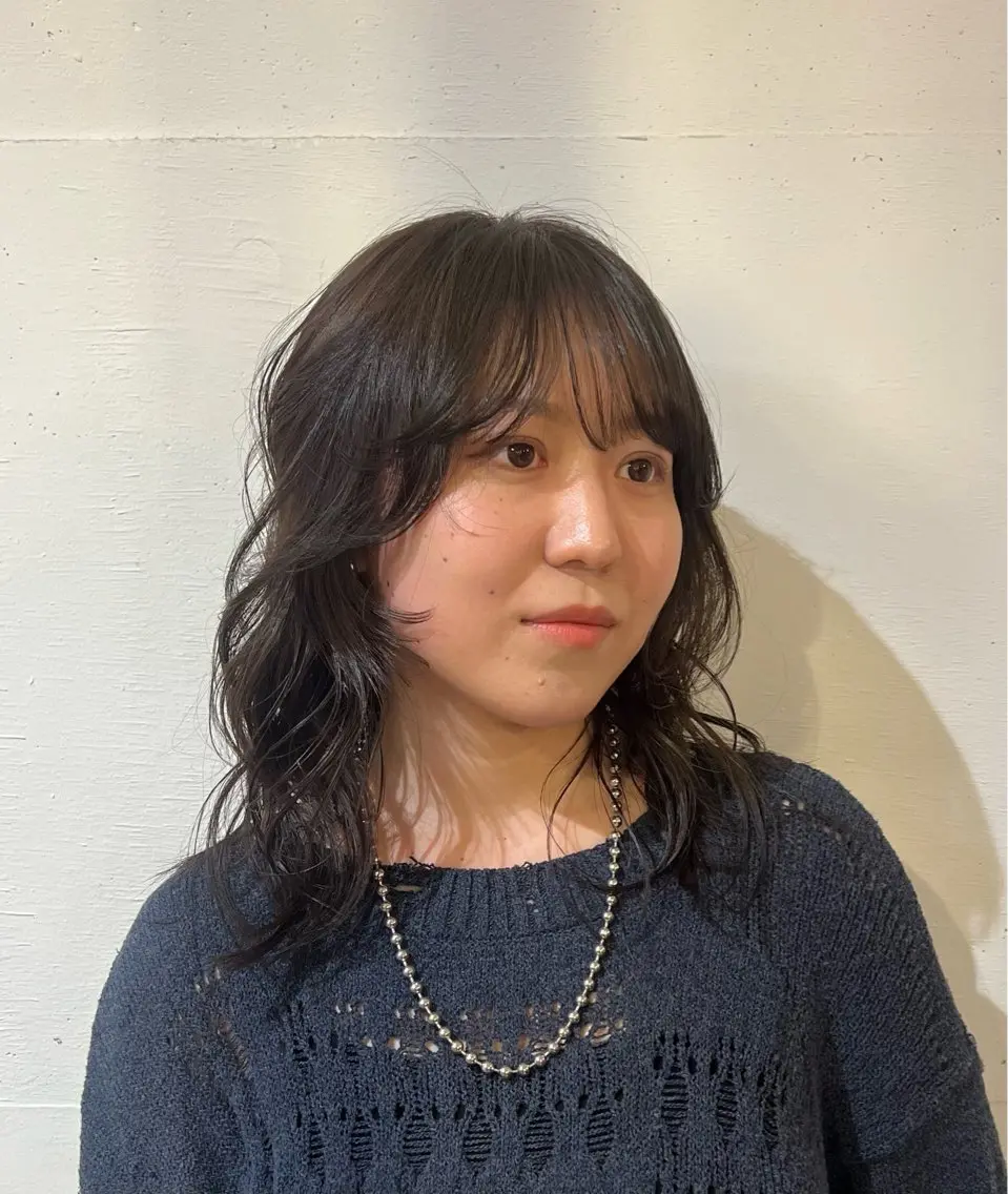 カラー パーマ グレージュ ヘアカラー emma~ ボブ🪷のヘアスタイル