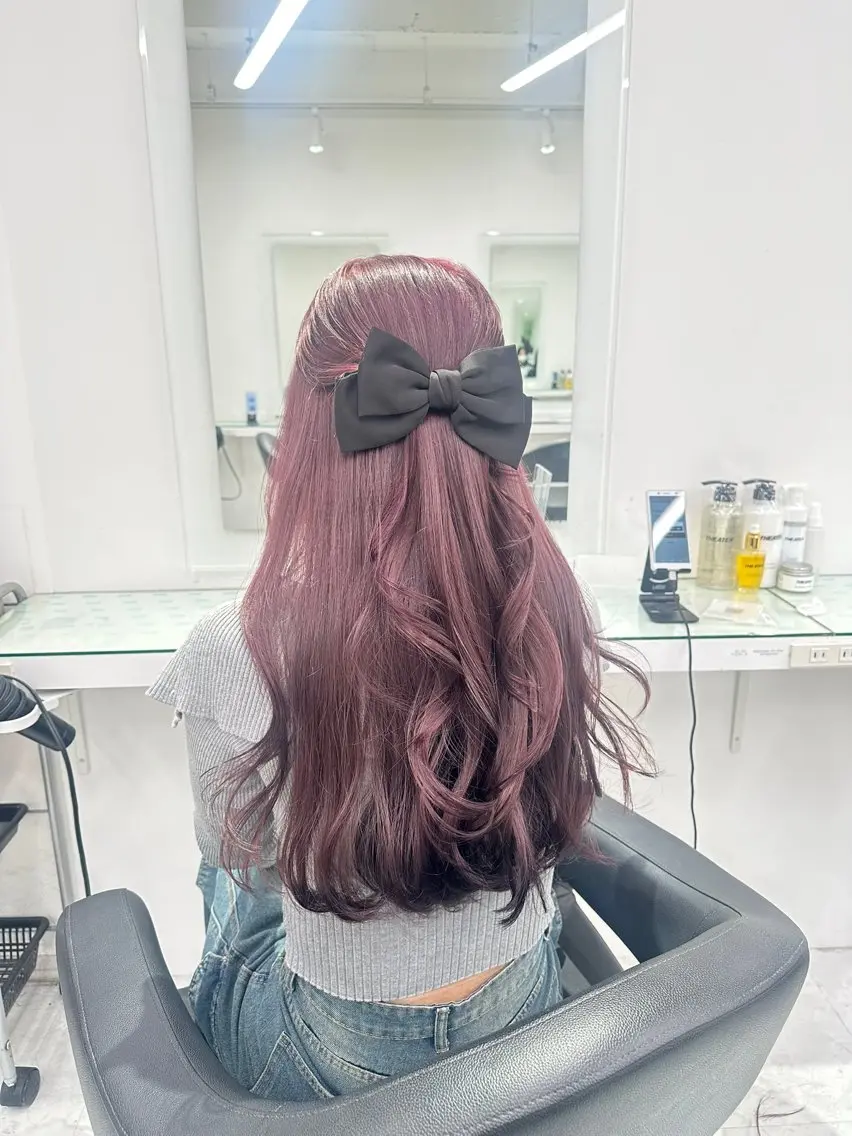ロング カラー ヘアカラー トリートメント ヘッドスパ ヘアセット ❄最強かわいいカラー ❄️MINA❄️のヘアスタイル
