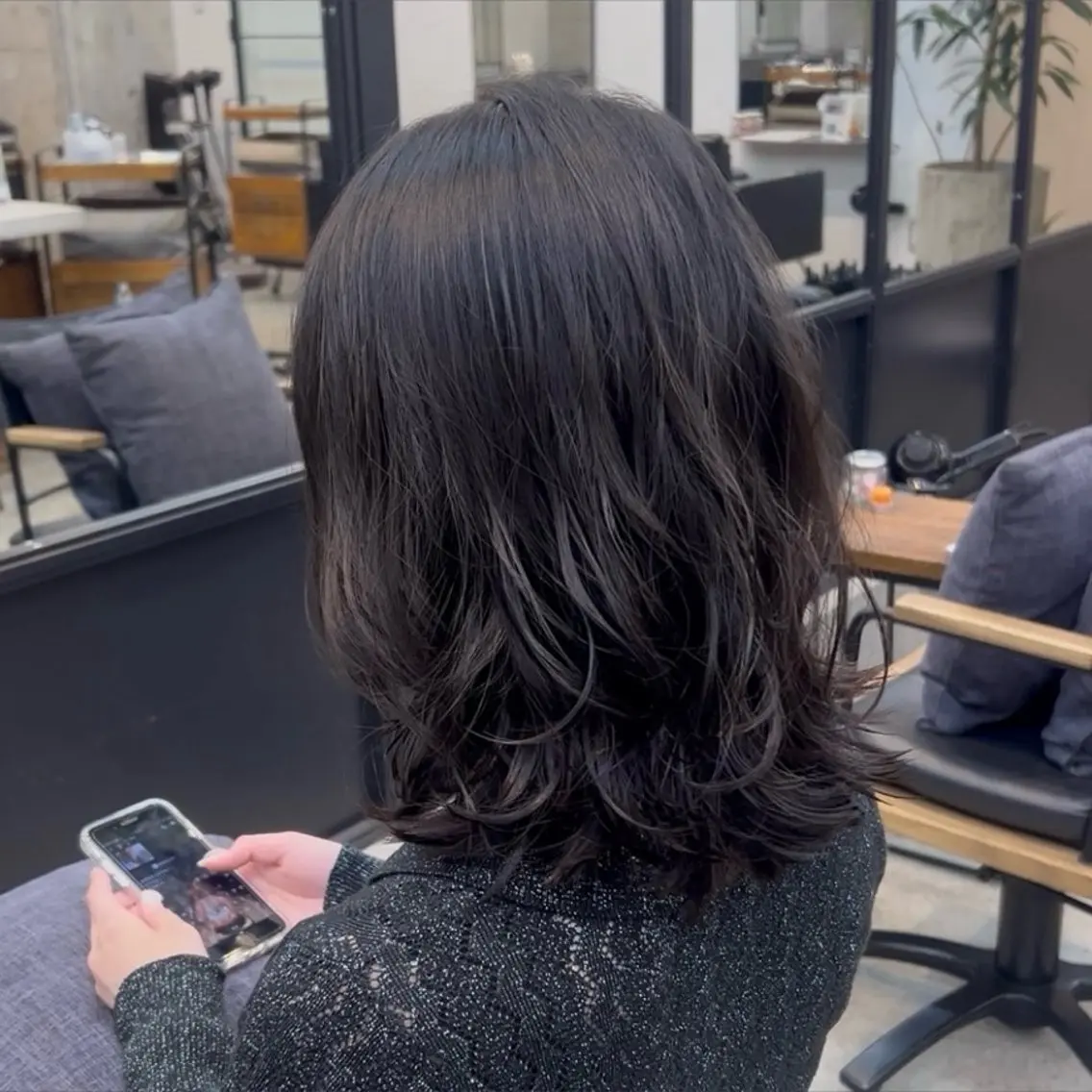セミロング パーマ セミロングパーマ 韓国風ヘア デジタルパーマ ✩.*˚こなね /ブリーチカラー募集のヘアスタイル