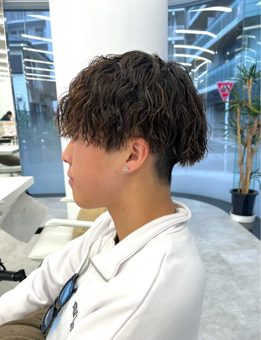 ショート カラー パーマ メンズ 森龍馬 メンズ専門美容師のヘアスタイル