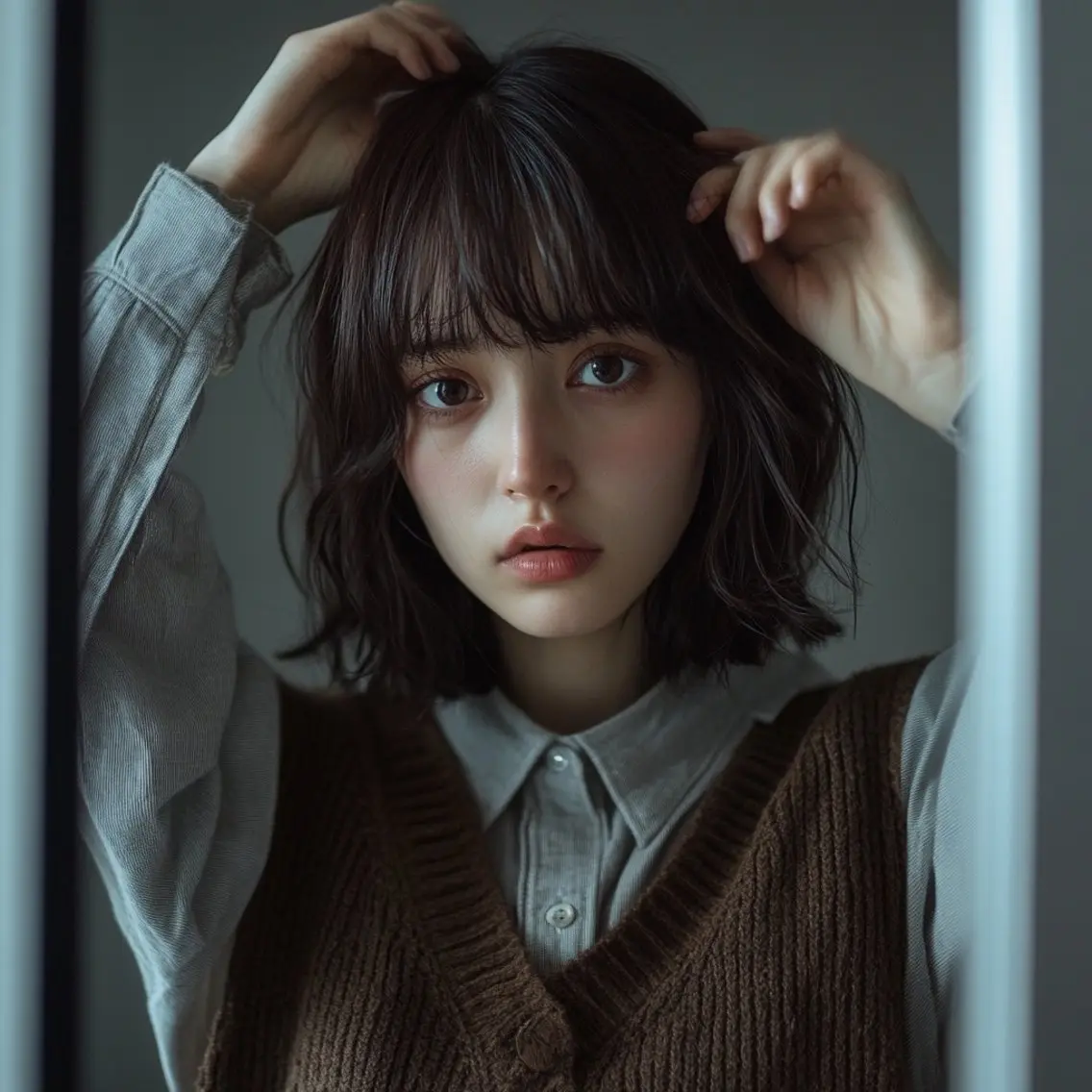 ミディアム パーマ ハイトーン×髪質改善 Gran Luciaのヘアスタイル