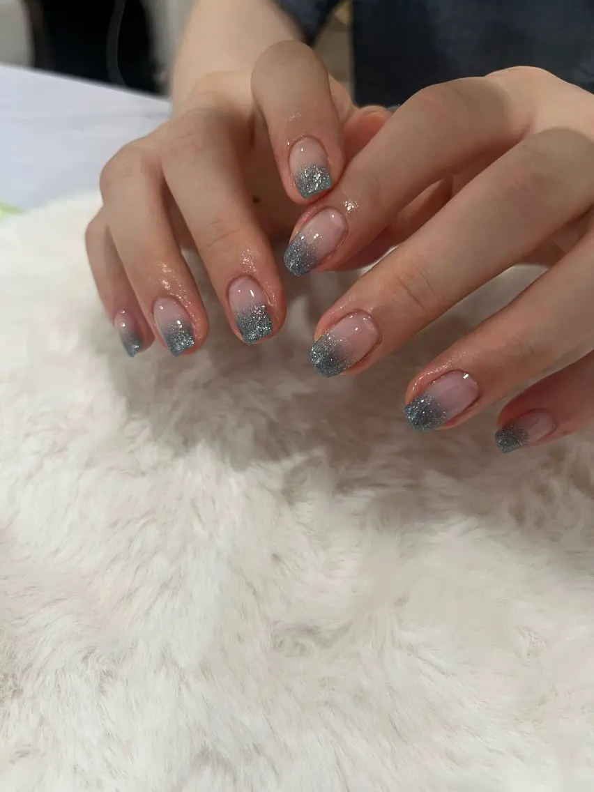 ネイル ラメ(グリッター) ラメグラデーション ハンドネイル Mallow nailのネイルデザイン