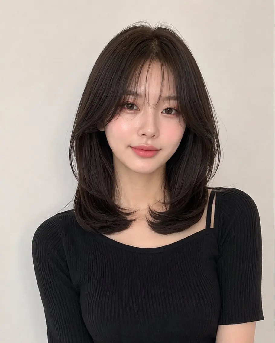 ミディアム ミディアムレイヤー くびれヘア 顔周りカット レイヤーカット 小顔カット カット ヘアカラー トリートメント モテ🤍トレンドヘア /新宿/ワカナのヘアスタイル