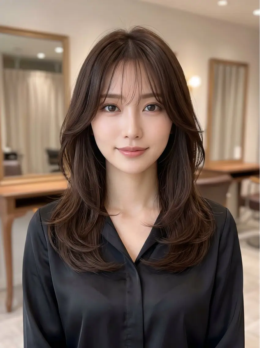 セミロング カット ヘアカラー トリートメント ALLY 原宿のヘアスタイル