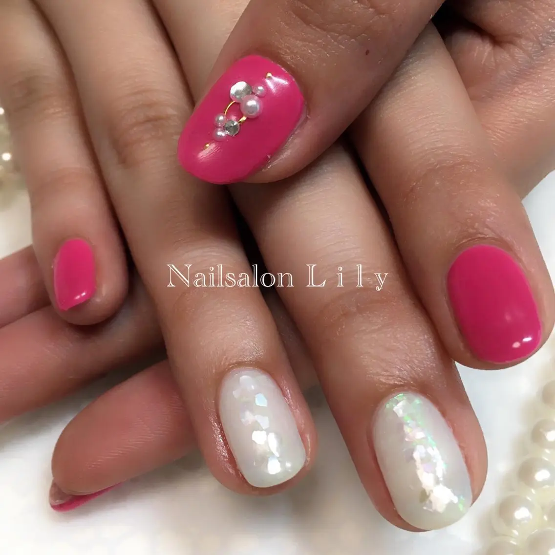 ネイル オーロラネイル ミラーネイル Lily*nail 🌻Mii🌻のネイルデザイン