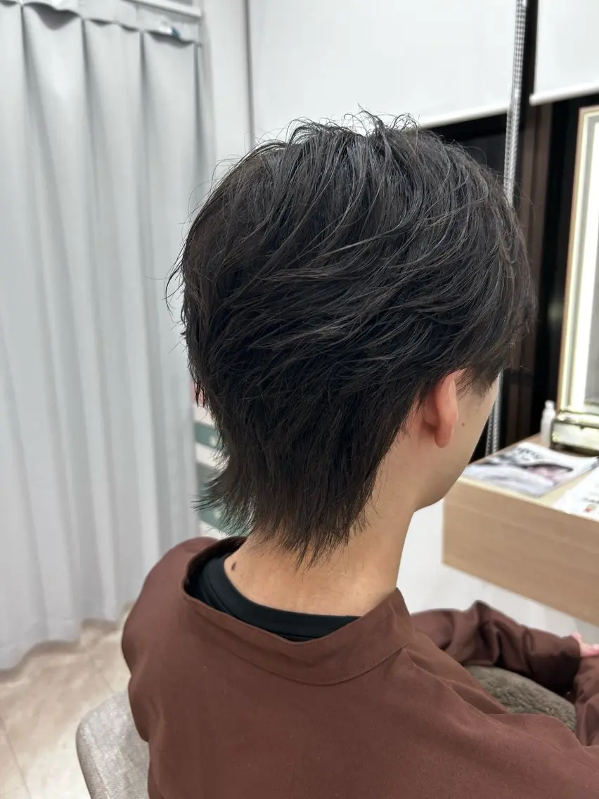 メンズ フェザーパーマ メンズパーマ 菅原 琉偉のヘアスタイル