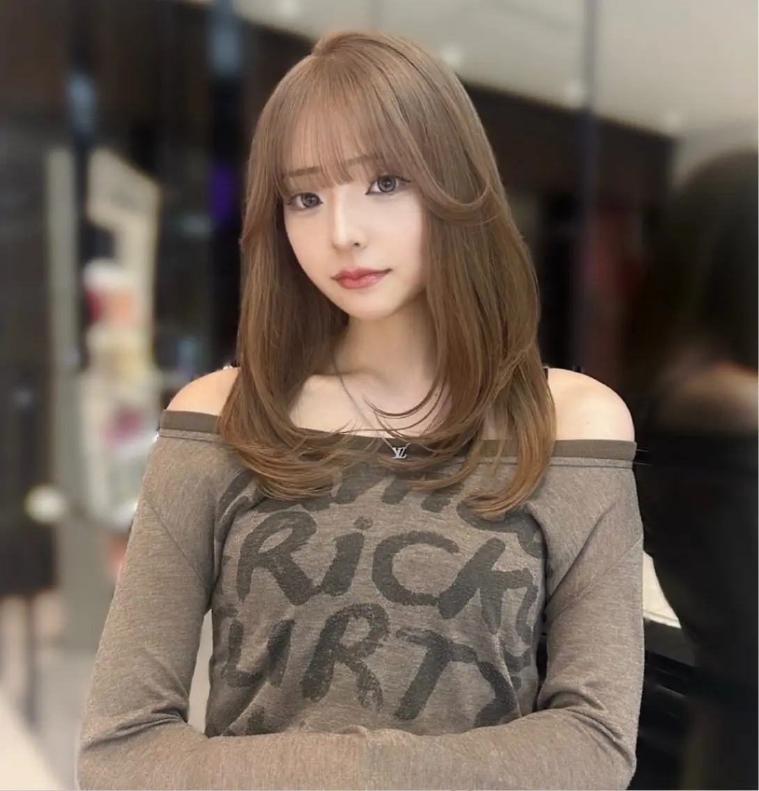 【Instagram,minimo限定】透明感UP🫶 韓国ヘア 1ブリーチカラー（口ング料金＆ブロー料金込）の写真