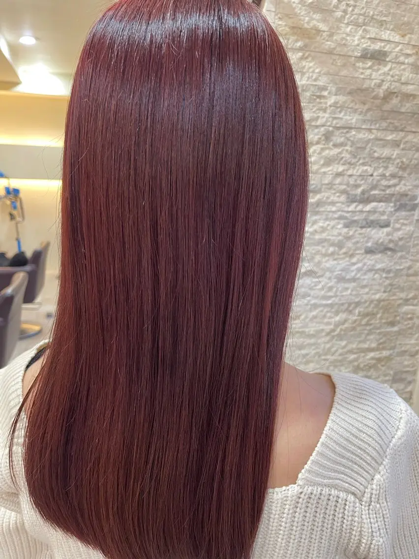 セミロング ヘアカラー 端野七海 縮毛矯正のヘアスタイル