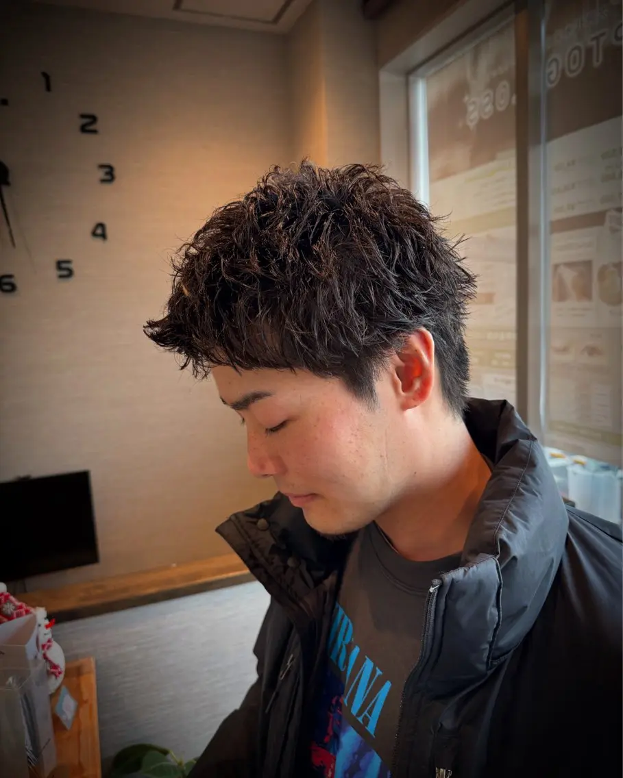 メンズ カット パーマ 吉田 剛のヘアスタイル