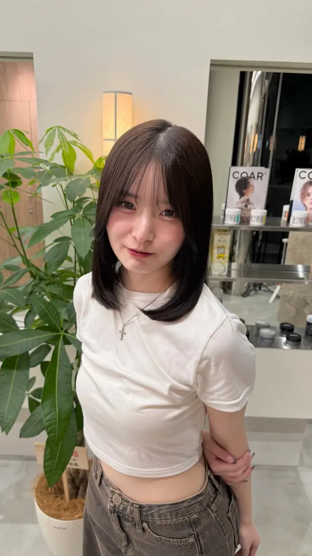 ミディアム ヘアカラー トリートメント 入江 桃花のヘアスタイル