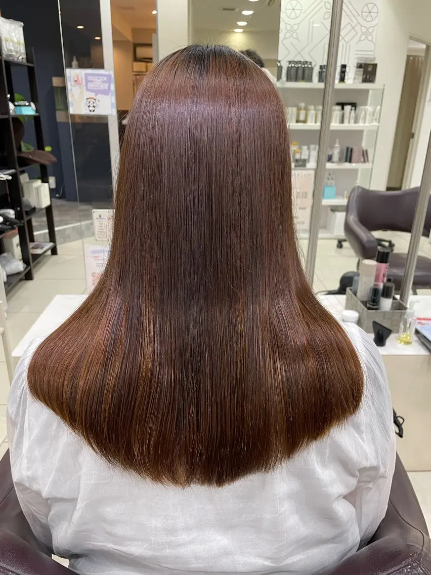 ロング 髪質改善 🍒ベージュ/ピンク ベージュ🍒なつきのヘアスタイル