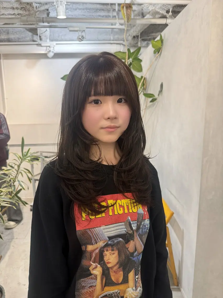 セミロング カット ヘアセット 新宿/顔周りカット +レイヤー＝しずく♩のヘアスタイル