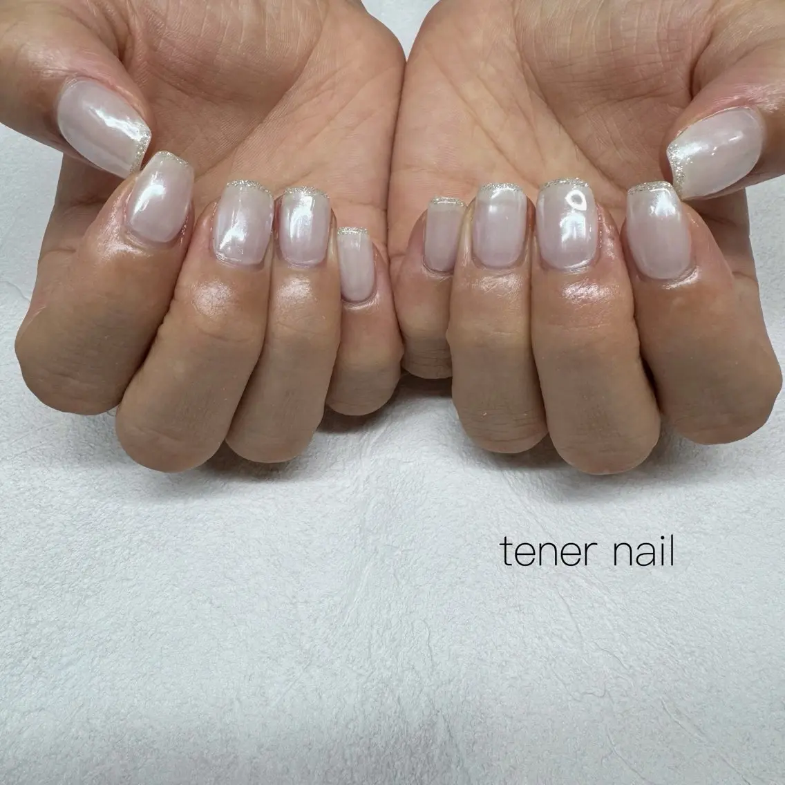 ネイル フレンチネイル ホワイト ハンドネイル テネルネイル tener nailのネイルデザイン