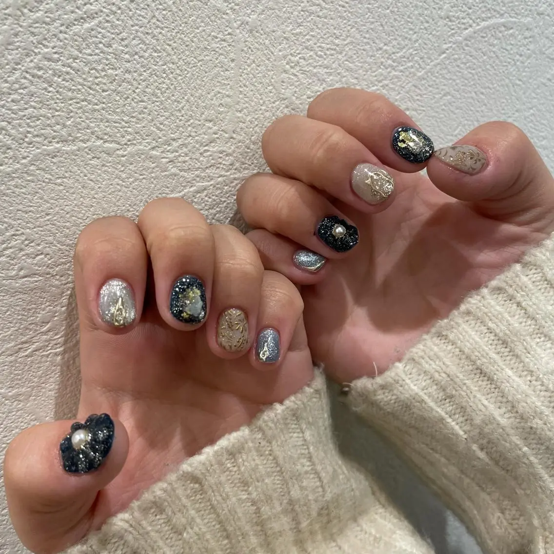 ネイル 成人式 持ち込み ハンドネイル MIUNail YUMIのネイルデザイン