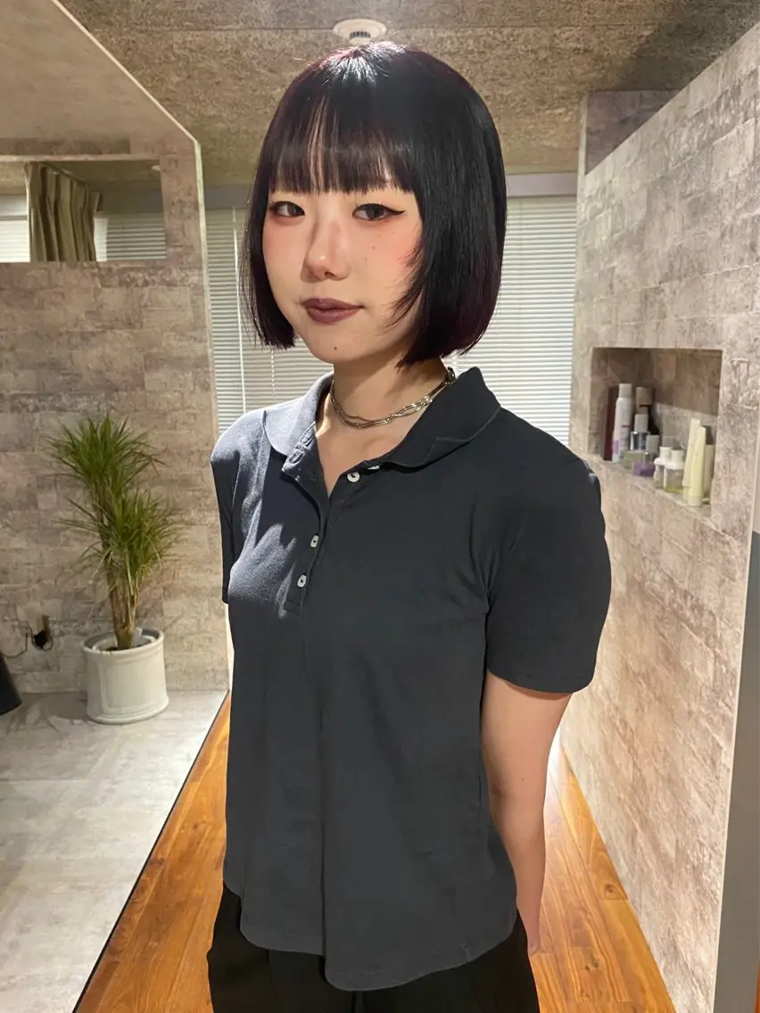ショート カラー パーマ ボブ カット ヘアカラー 縮毛矯正 トリートメント mai / linoah˚✧のヘアスタイル