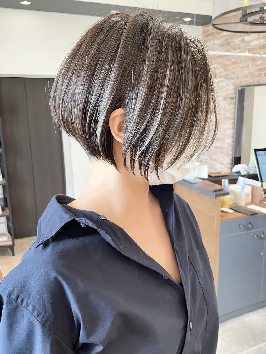 ショート カラー カット ヘアカラー 銀座/大人ショート /絶壁解消/若狭真央のヘアスタイル