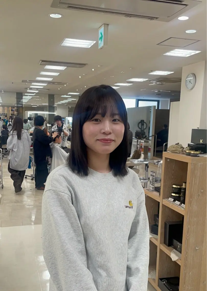 ミディアム カラー シャドウパーマ／骨格 矯正カット　トモキのヘアスタイル