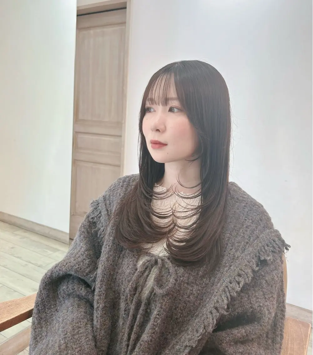 💎ミニモ限定クーポン💎似合わせカット &艶カラー¥7700🦋/お顔周りカット/韓国ヘアの写真