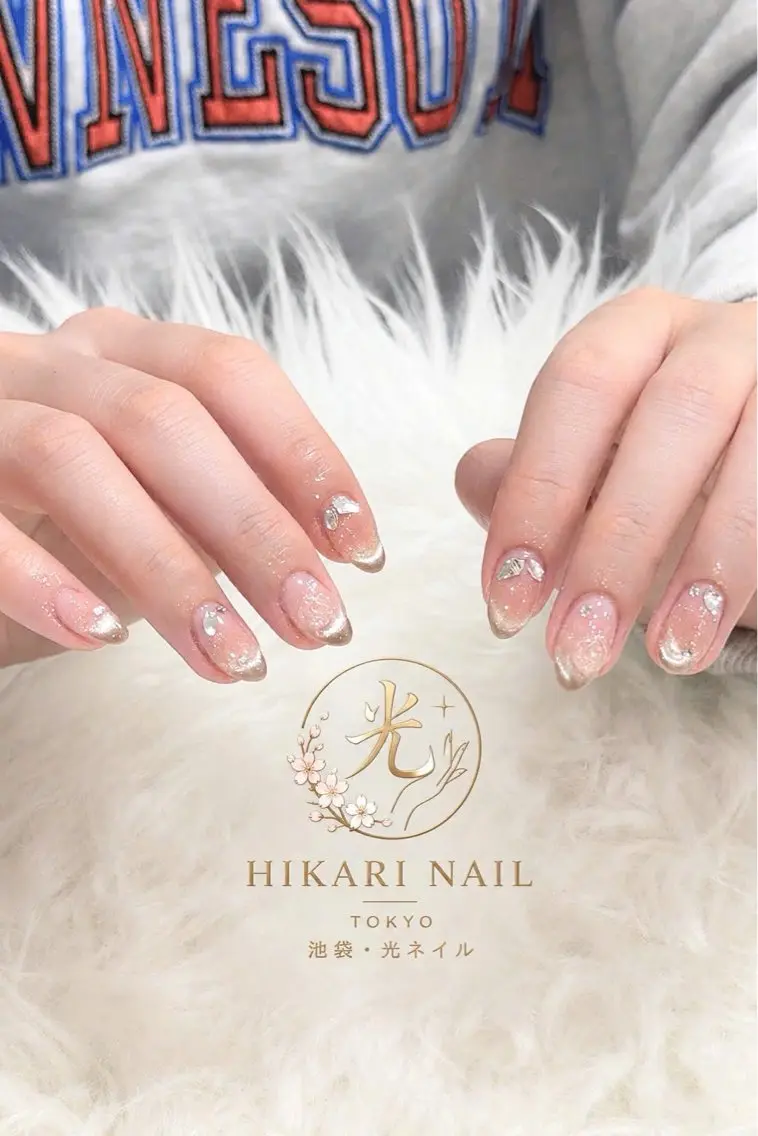 ネイル チークネイル 長さ出し フレンチネイル ガーリー ハロウィン ハンドネイル HikariNail Ikebukuroのネイルデザイン